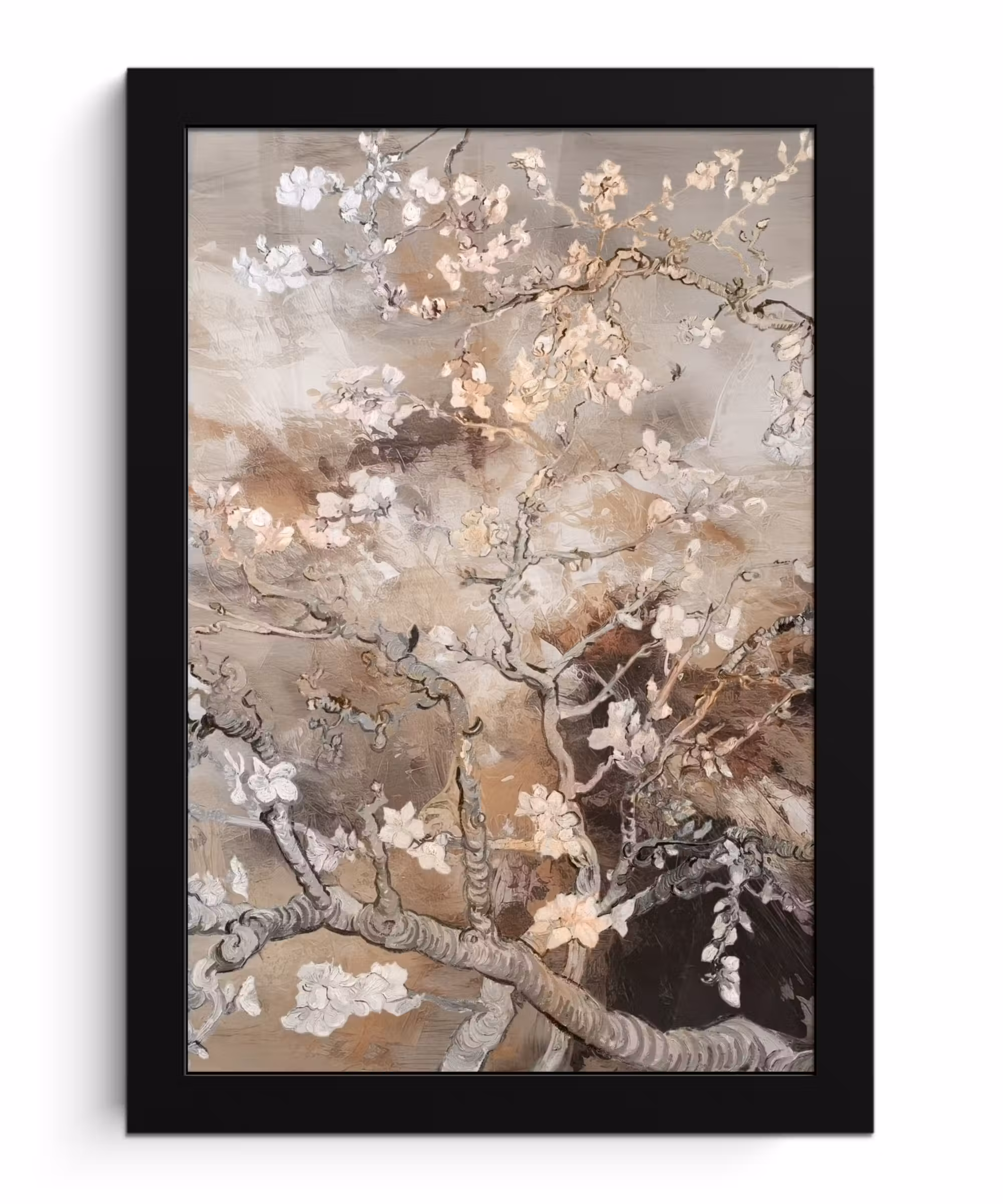 Bilder mit Rahmen - Mandelblüte - Kunst - Van Gogh - Beige - Abstrakt