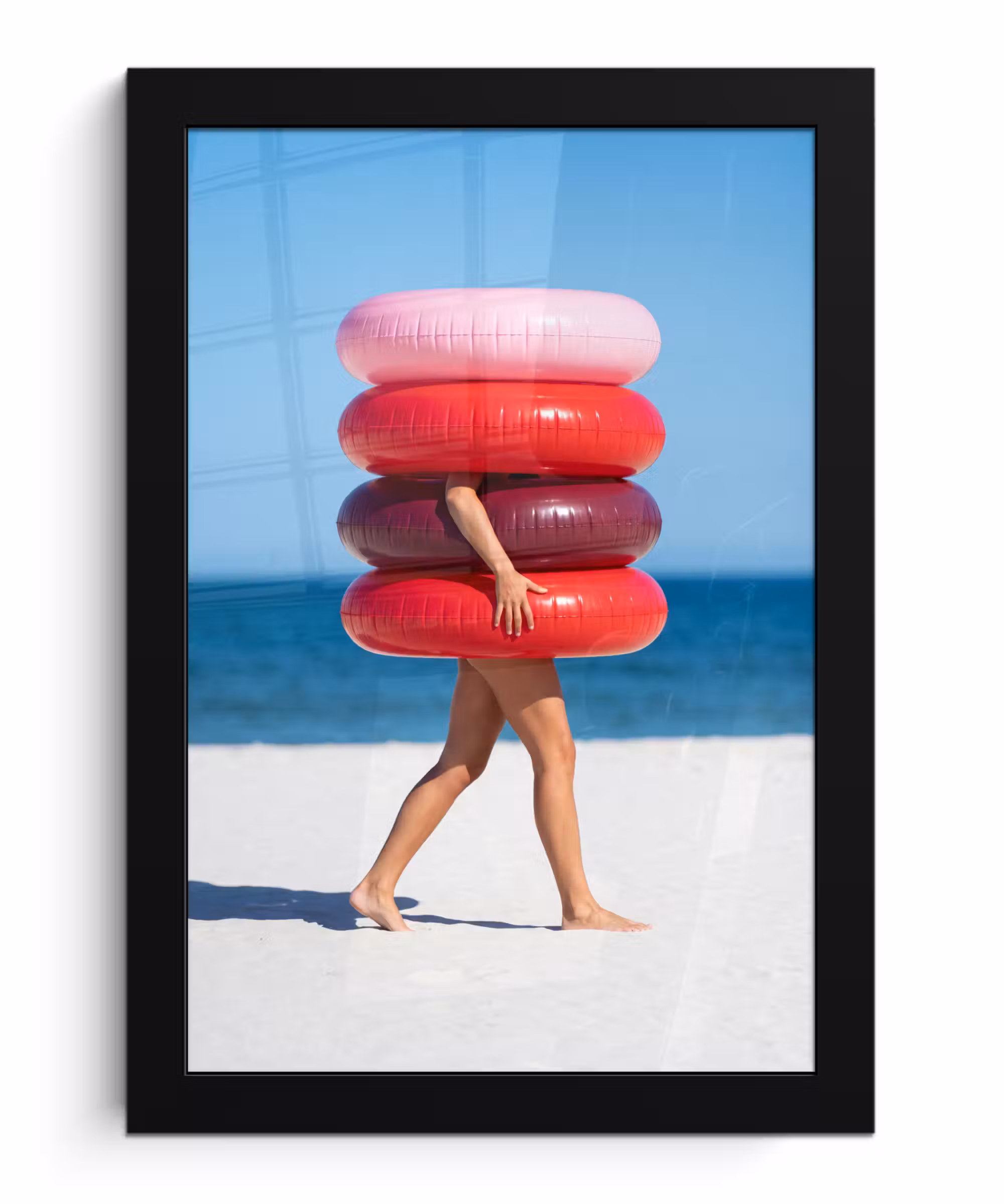 Bilder mit Rahmen - Menschen – Strand – Sommer – Freizeit – Farbenfroh