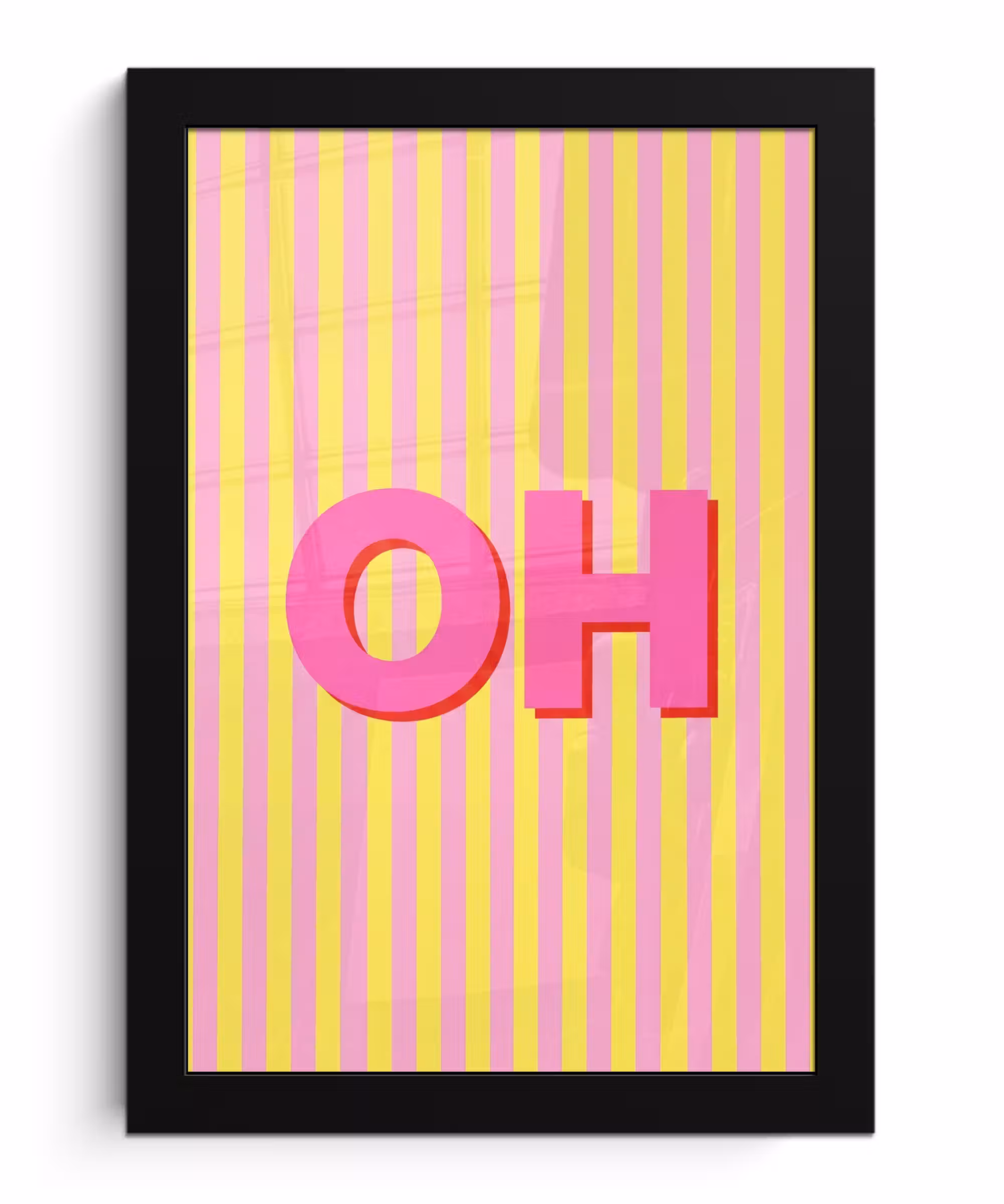 Bilder mit Rahmen - Text - Streifen - Rosa
